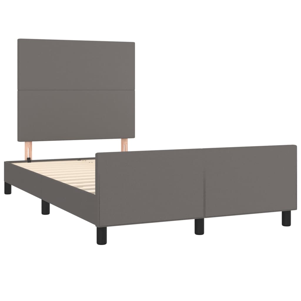 Bedframe zonder matras 120x190 cm kunstleer grijs is nu te koop bij PeponiXL, paradijselijk wonen!