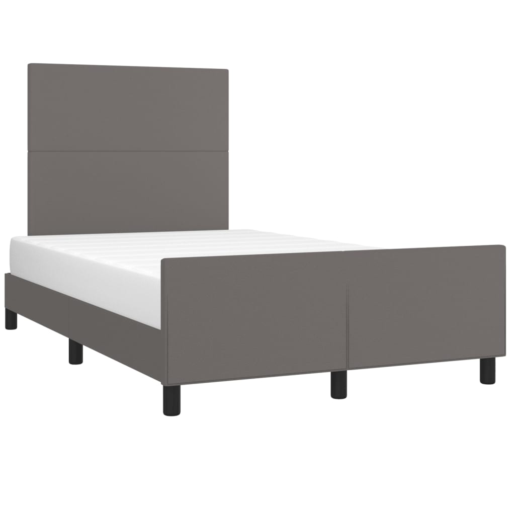 Bedframe zonder matras 120x190 cm kunstleer grijs is nu te koop bij PeponiXL, paradijselijk wonen!