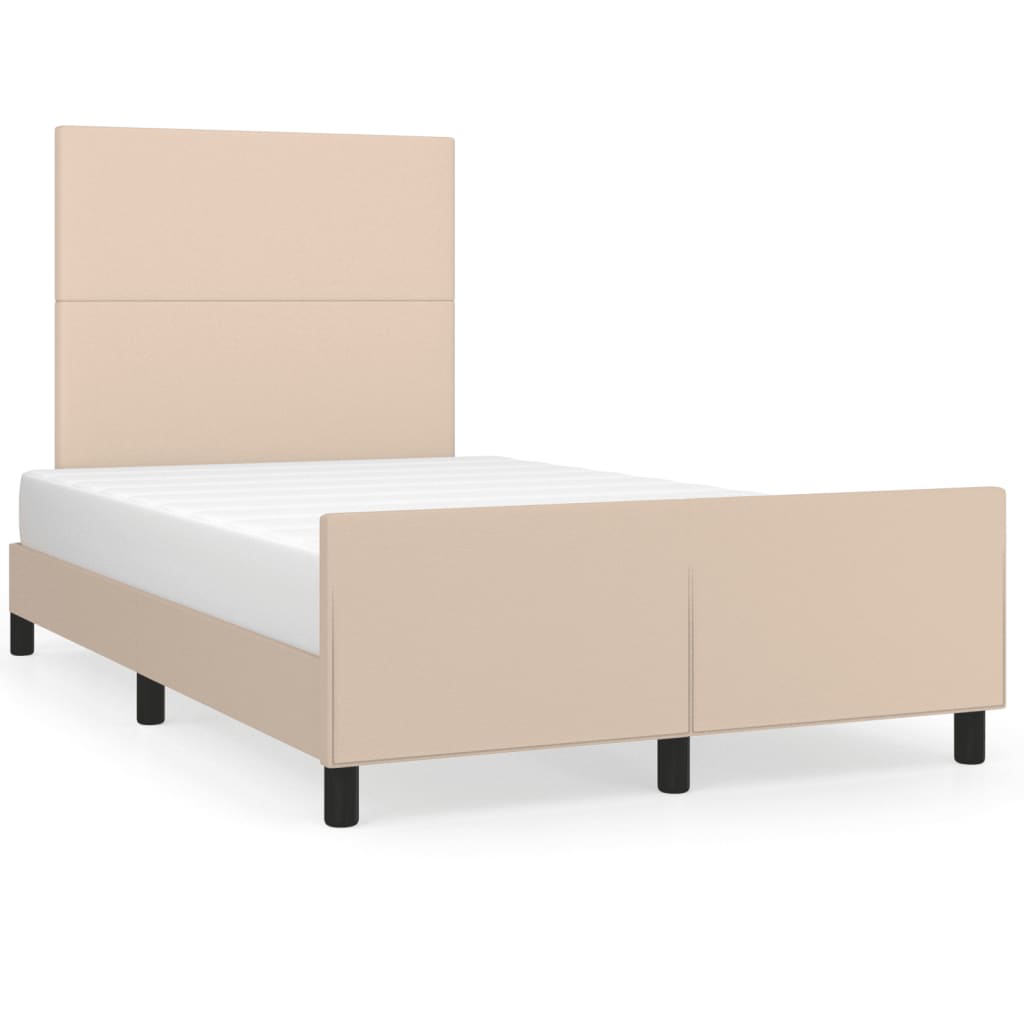 Bedframe zonder matras 120x190 cm kunstleer cappuccinokleurig is nu te koop bij PeponiXL, paradijselijk wonen!