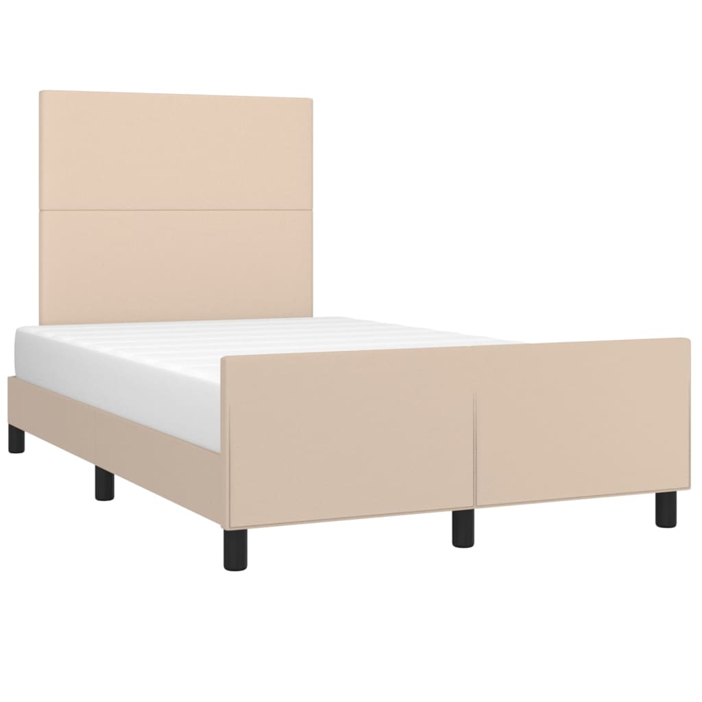 Bedframe zonder matras 120x190 cm kunstleer cappuccinokleurig is nu te koop bij PeponiXL, paradijselijk wonen!