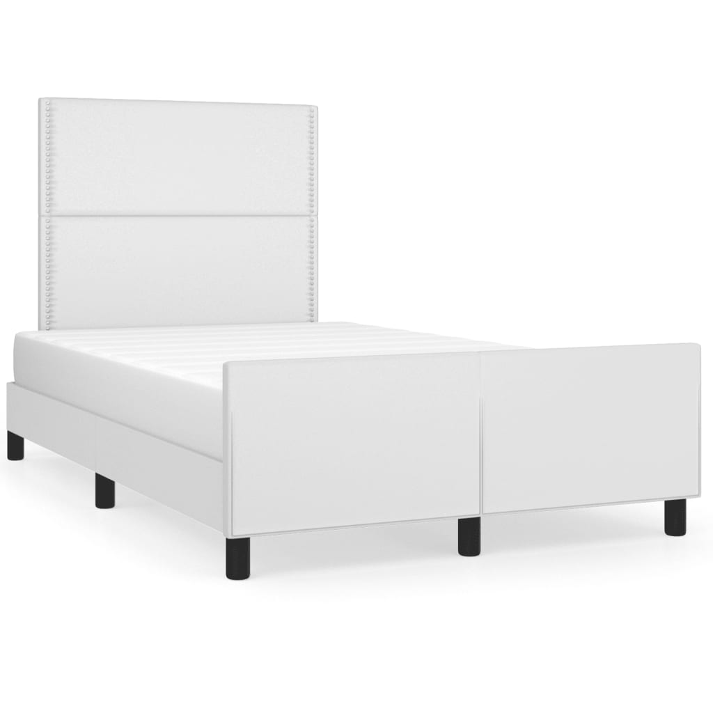 Bedframe zonder matras 120x190 cm kunstleer wit is nu te koop bij PeponiXL, paradijselijk wonen!