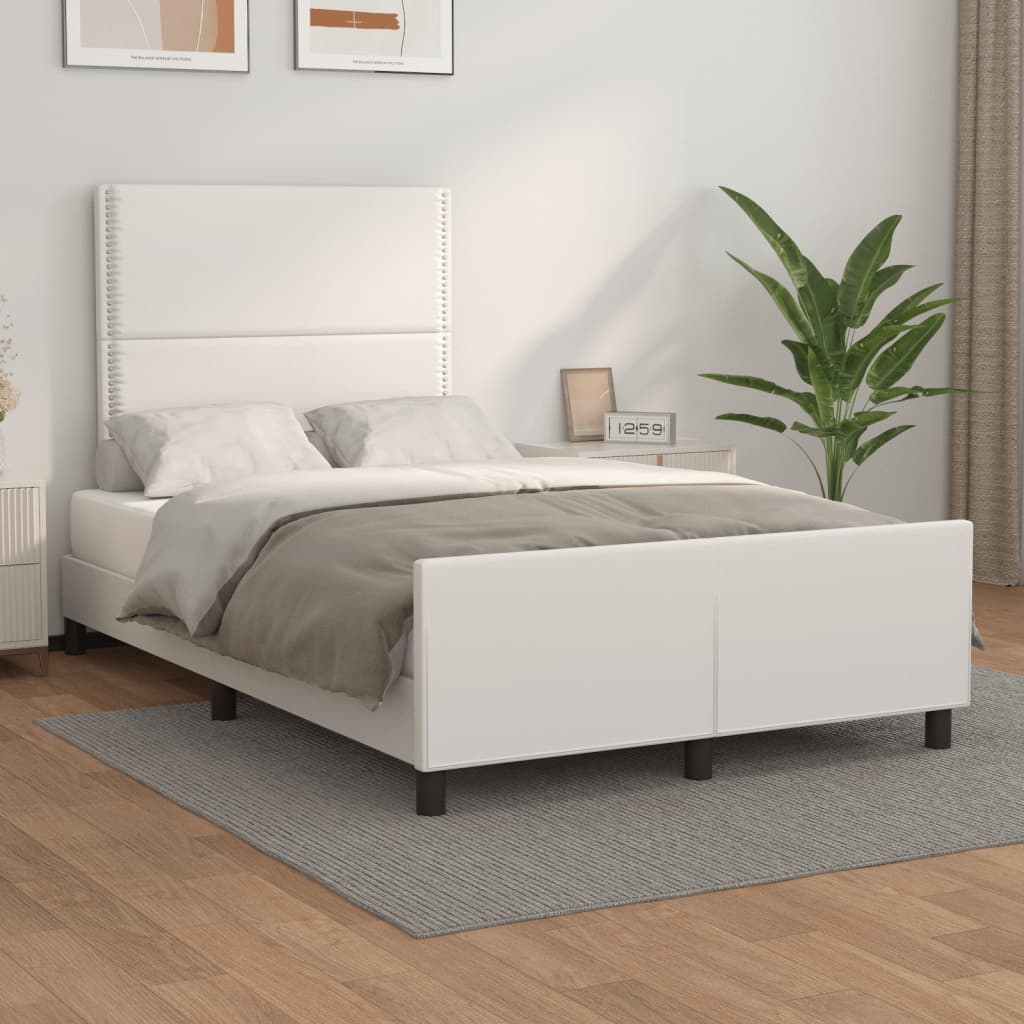 Bedframe zonder matras 120x190 cm kunstleer wit is nu te koop bij PeponiXL, paradijselijk wonen!