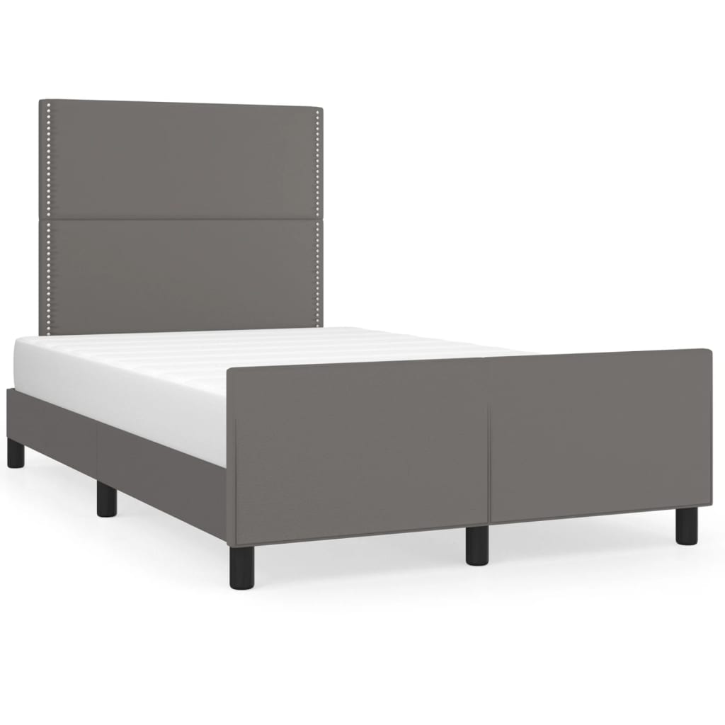 Bedframe zonder matras 120x190 cm kunstleer grijs is nu te koop bij PeponiXL, paradijselijk wonen!