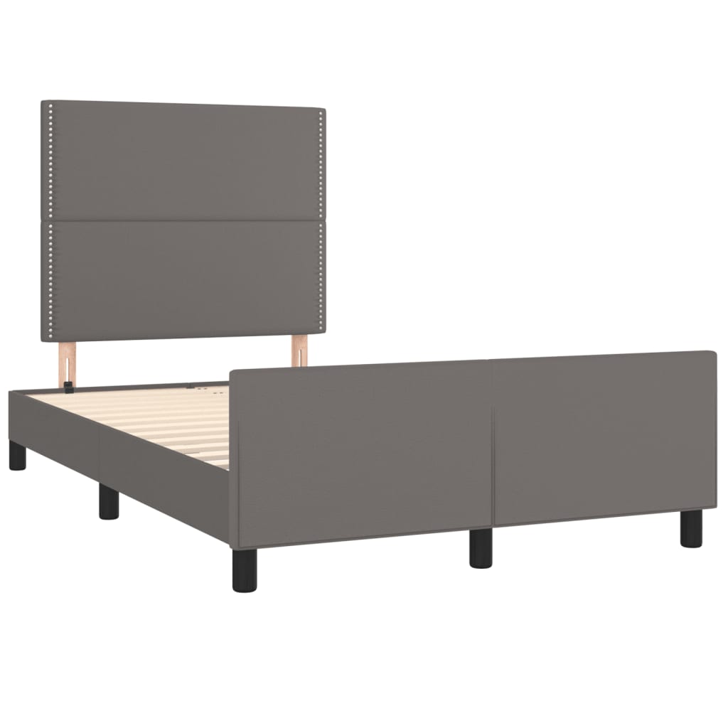 Bedframe zonder matras 120x190 cm kunstleer grijs is nu te koop bij PeponiXL, paradijselijk wonen!