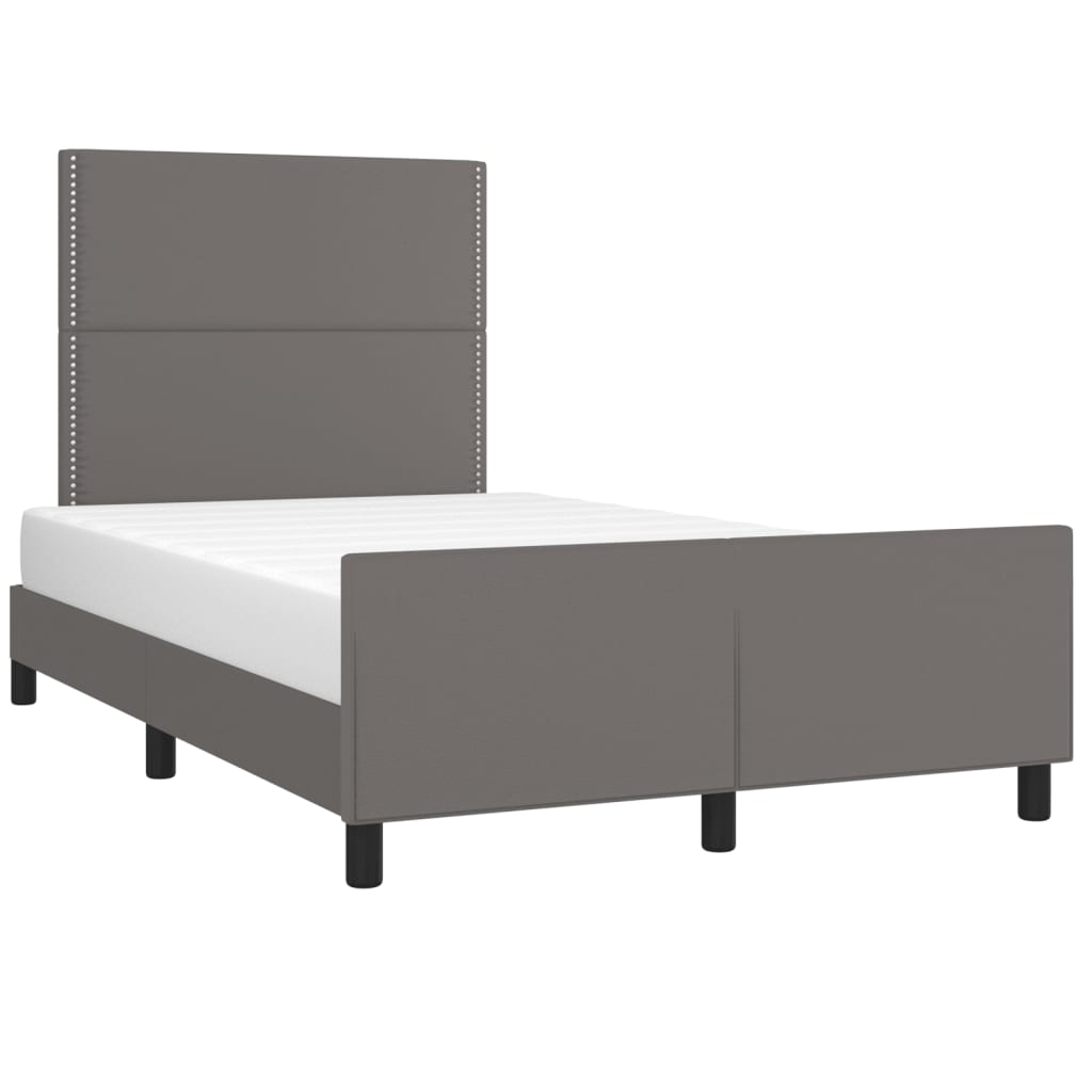 Bedframe zonder matras 120x190 cm kunstleer grijs is nu te koop bij PeponiXL, paradijselijk wonen!