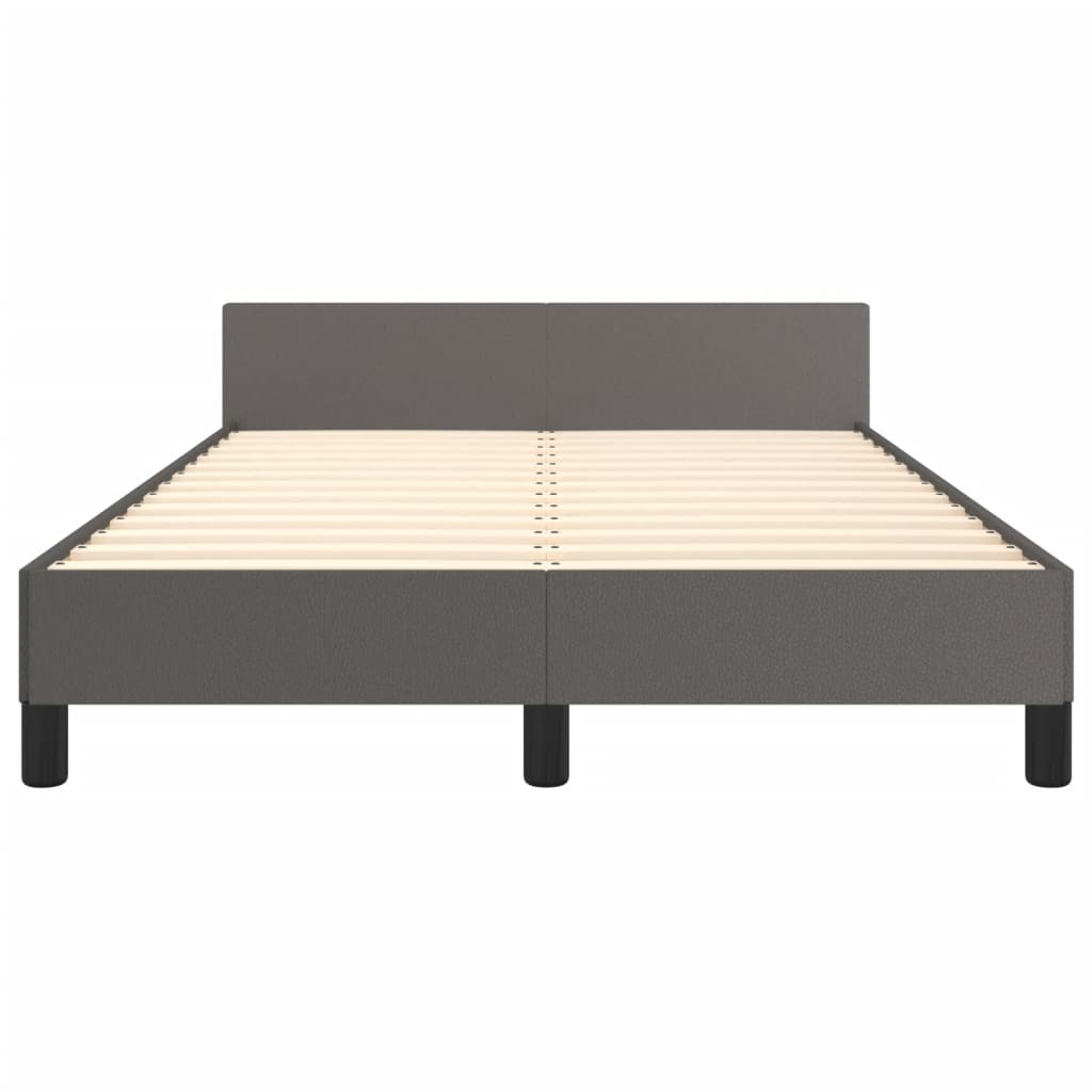 Bedframe zonder matras 120x190 cm kunstleer grijs is nu te koop bij PeponiXL, paradijselijk wonen!