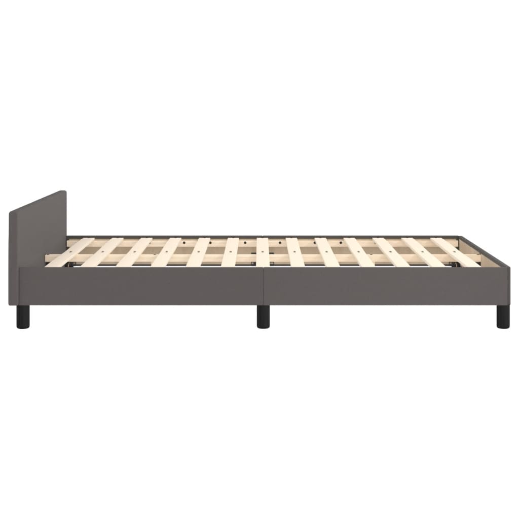 Bedframe zonder matras 120x190 cm kunstleer grijs is nu te koop bij PeponiXL, paradijselijk wonen!