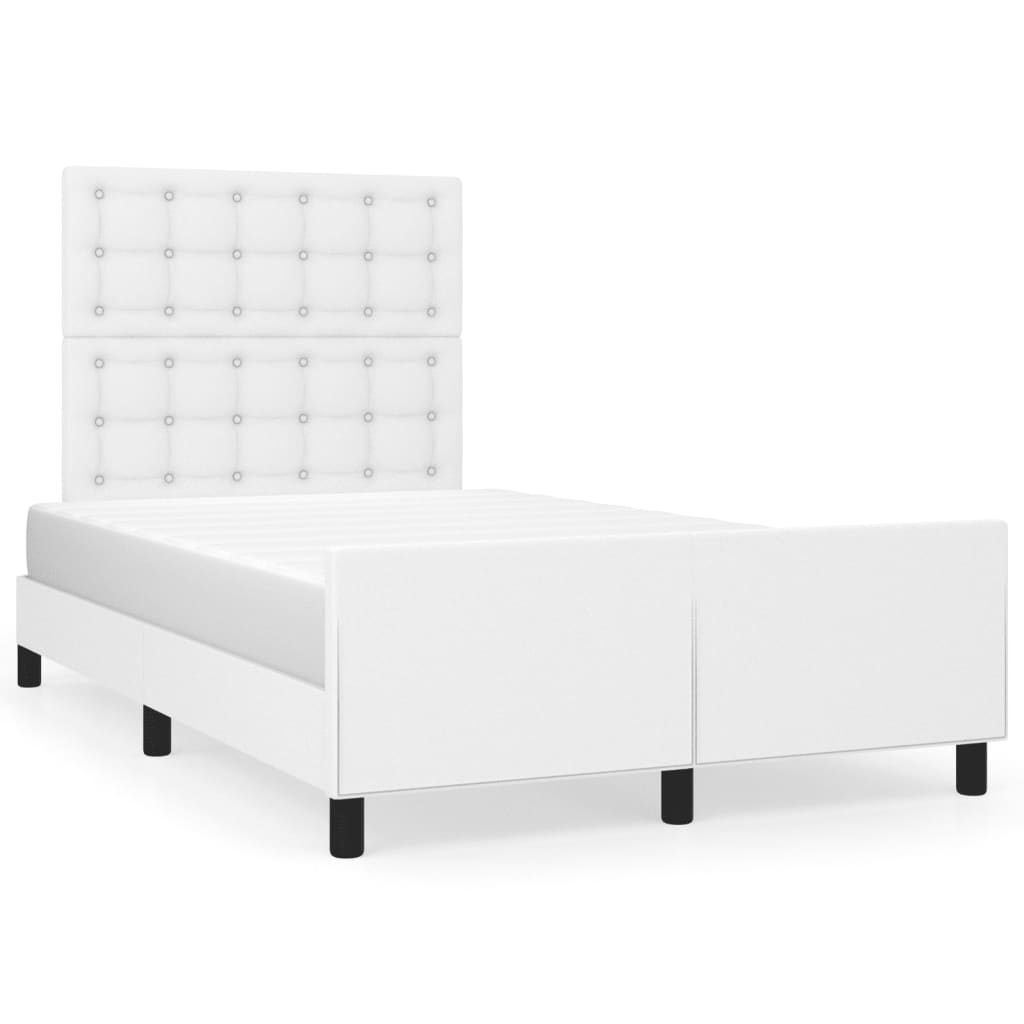 Bedframe zonder matras 120x190 cm kunstleer wit is nu te koop bij PeponiXL, paradijselijk wonen!