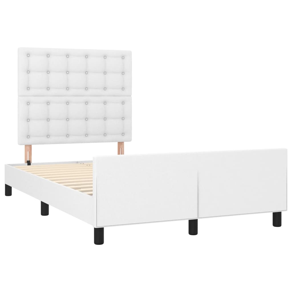 Bedframe zonder matras 120x190 cm kunstleer wit is nu te koop bij PeponiXL, paradijselijk wonen!
