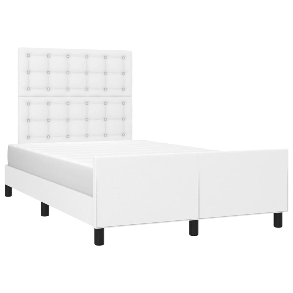 Bedframe zonder matras 120x190 cm kunstleer wit is nu te koop bij PeponiXL, paradijselijk wonen!