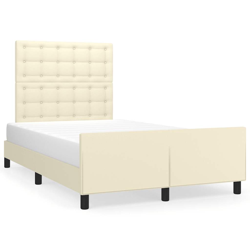 Bedframe zonder matras 120x190 cm kunstleer crème is nu te koop bij PeponiXL, paradijselijk wonen!