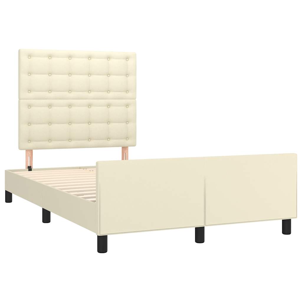 Bedframe zonder matras 120x190 cm kunstleer crème is nu te koop bij PeponiXL, paradijselijk wonen!
