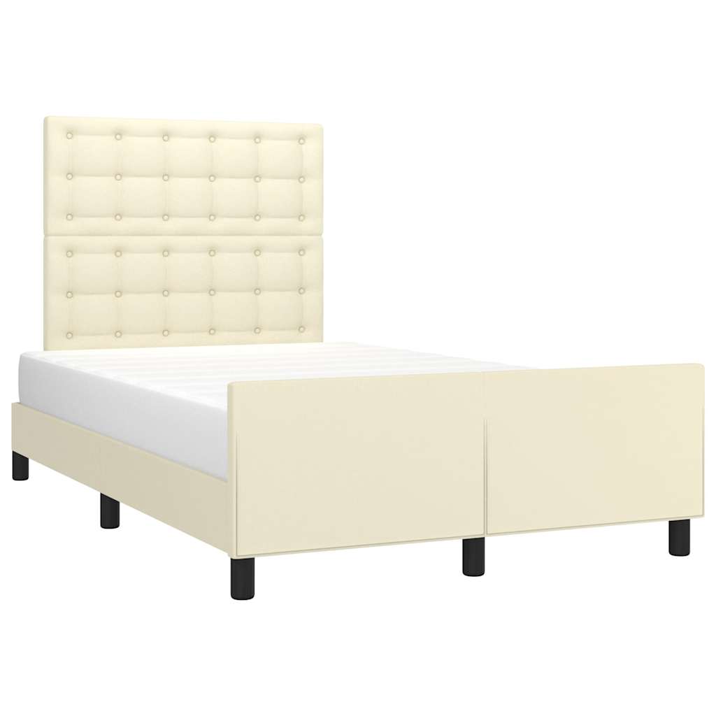 Bedframe zonder matras 120x190 cm kunstleer crème is nu te koop bij PeponiXL, paradijselijk wonen!