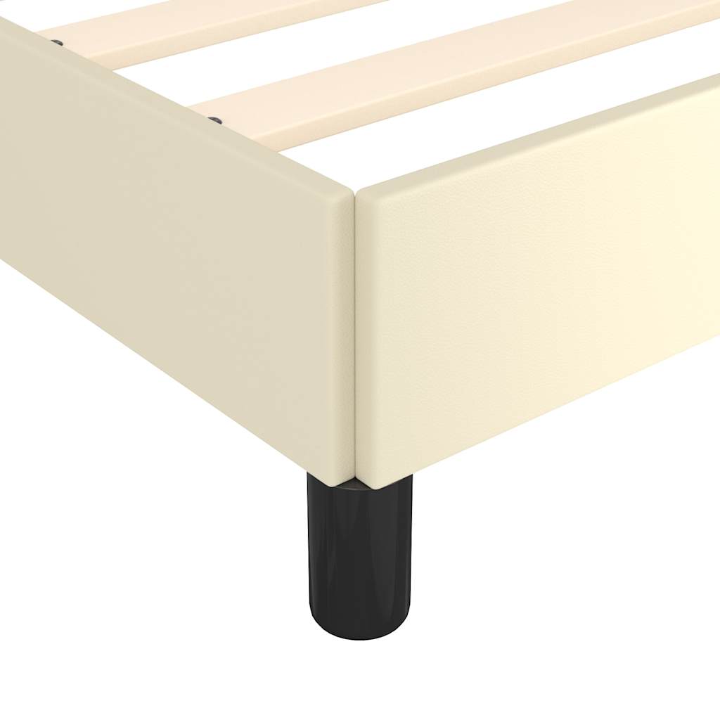 Bedframe zonder matras 120x190 cm kunstleer crème is nu te koop bij PeponiXL, paradijselijk wonen!