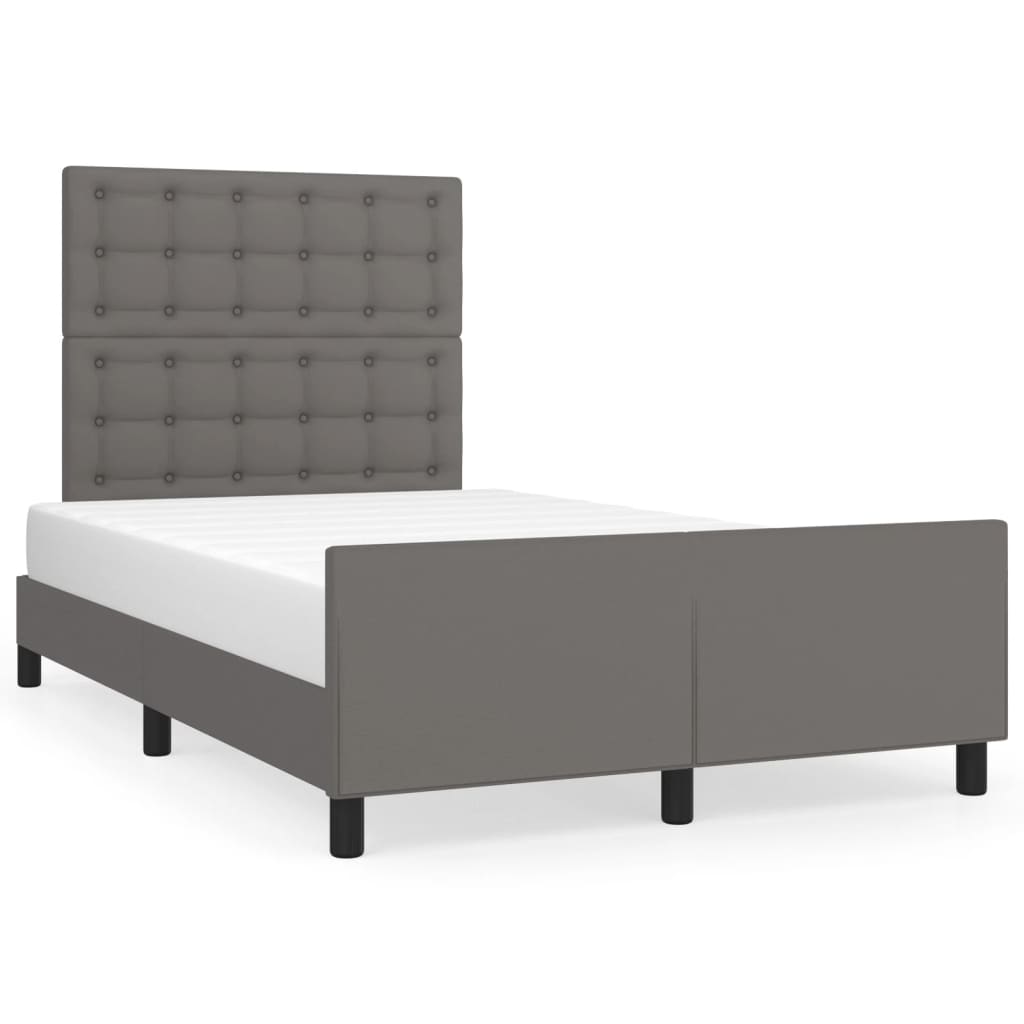 Bedframe zonder matras 120x190 cm kunstleer grijs is nu te koop bij PeponiXL, paradijselijk wonen!