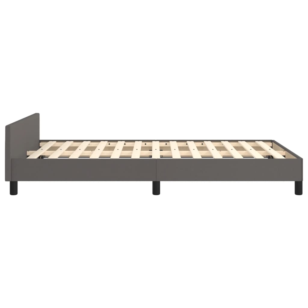 Bedframe zonder matras 120x190 cm kunstleer grijs is nu te koop bij PeponiXL, paradijselijk wonen!