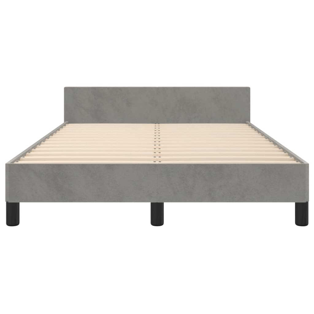Bedframe zonder matras 120x190 cm fluweel lichtgrijs is nu te koop bij PeponiXL, paradijselijk wonen!