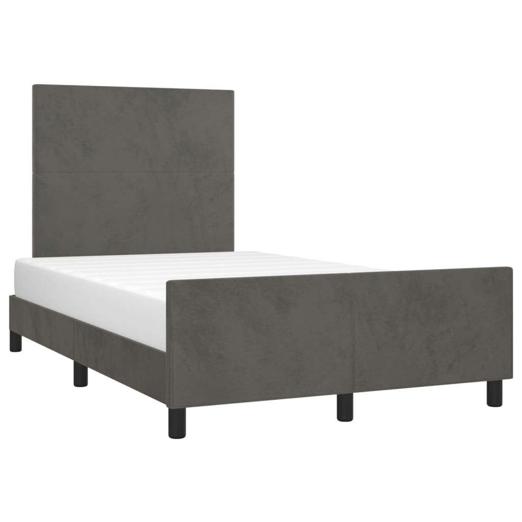 Bedframe zonder matras 120x190 cm fluweel donkergrijs is nu te koop bij PeponiXL, paradijselijk wonen!