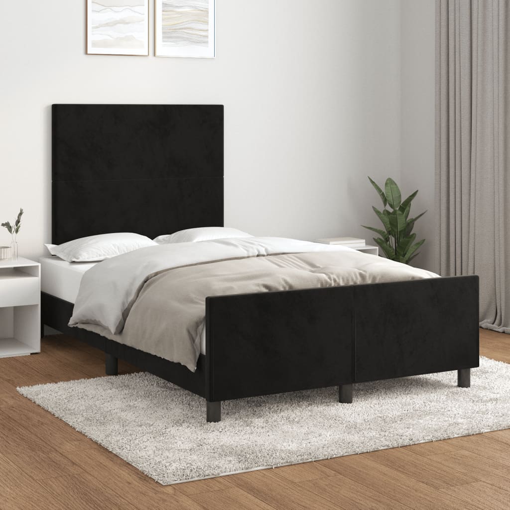 Bedframe zonder matras 120x190 cm fluweel zwart is nu te koop bij PeponiXL, paradijselijk wonen!