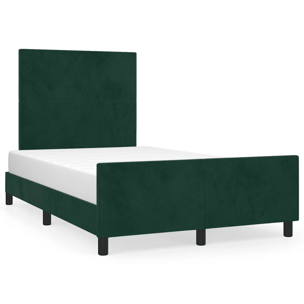 Bedframe zonder matras 120x190 cm fluweel donkergroen is nu te koop bij PeponiXL, paradijselijk wonen!
