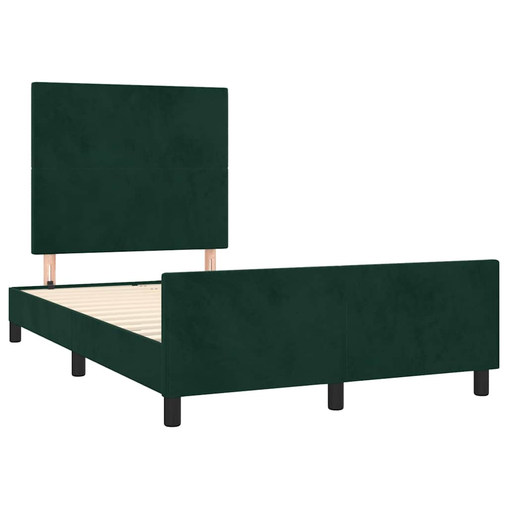 Bedframe zonder matras 120x190 cm fluweel donkergroen is nu te koop bij PeponiXL, paradijselijk wonen!