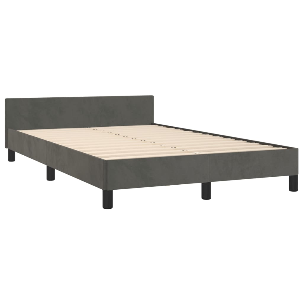 Bedframe zonder matras 120x190 cm fluweel donkergrijs is nu te koop bij PeponiXL, paradijselijk wonen!