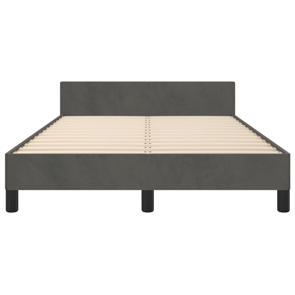 Bedframe zonder matras 120x190 cm fluweel donkergrijs is nu te koop bij PeponiXL, paradijselijk wonen!