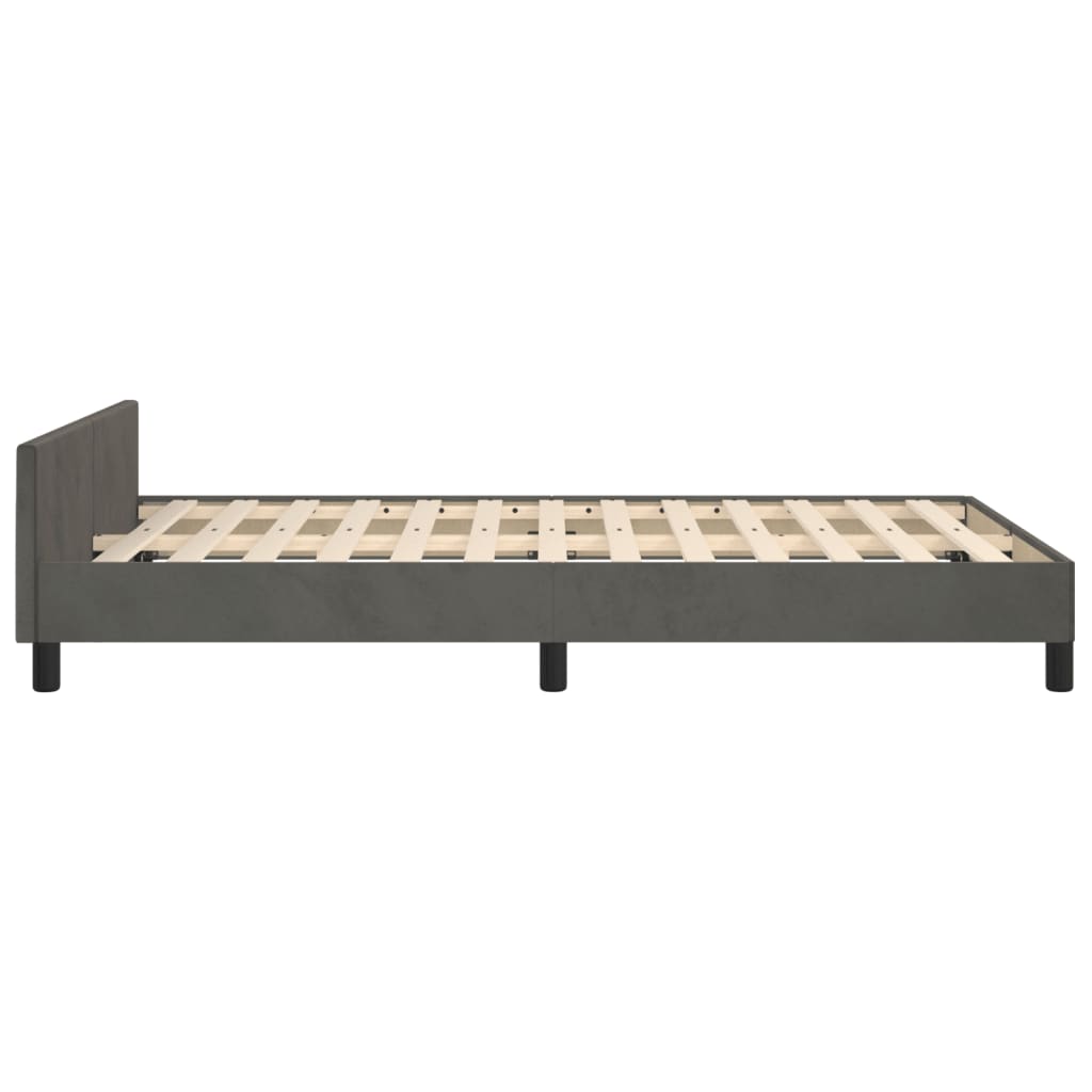 Bedframe zonder matras 120x190 cm fluweel donkergrijs is nu te koop bij PeponiXL, paradijselijk wonen!
