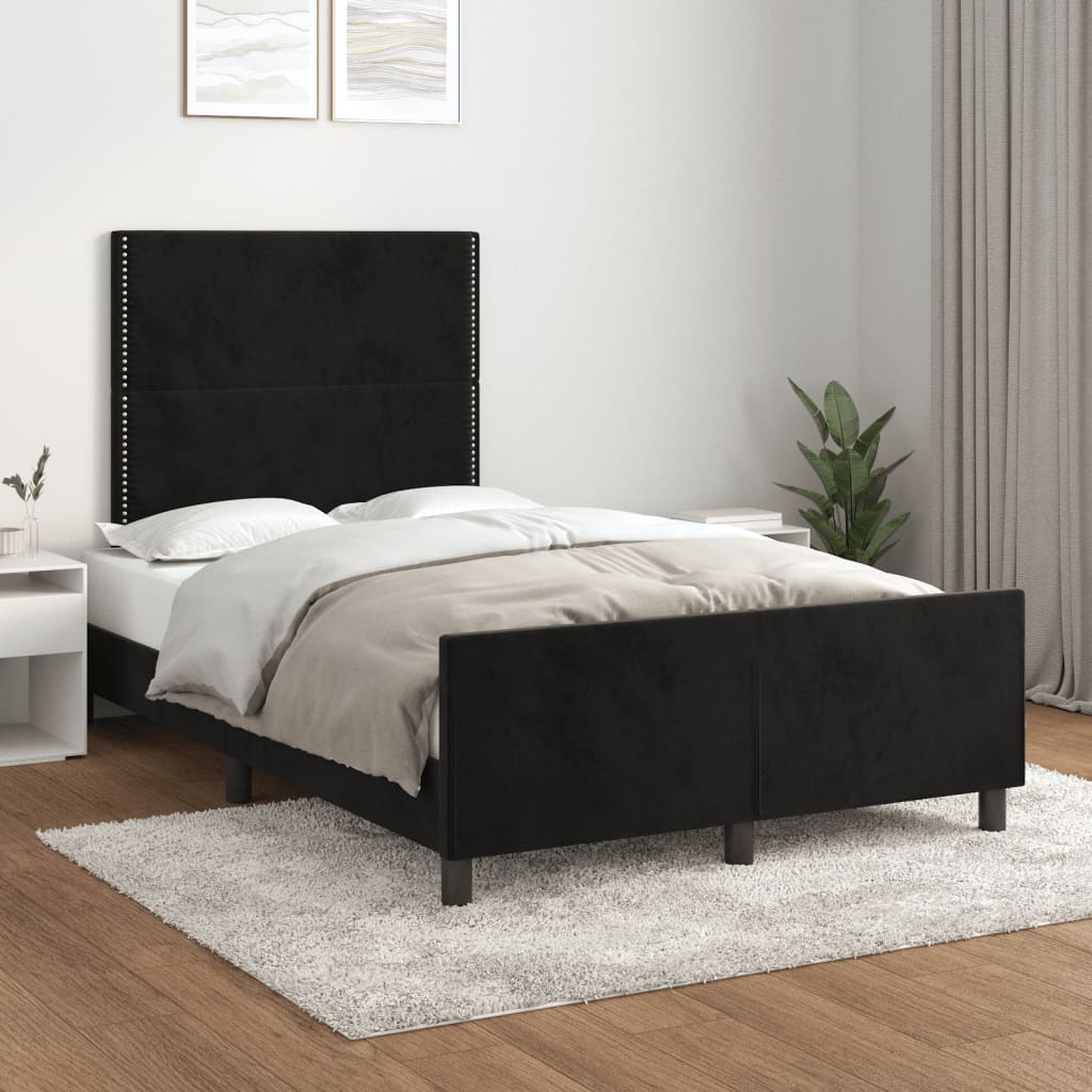 Bedframe zonder matras 120x190 cm fluweel zwart is nu te koop bij PeponiXL, paradijselijk wonen!