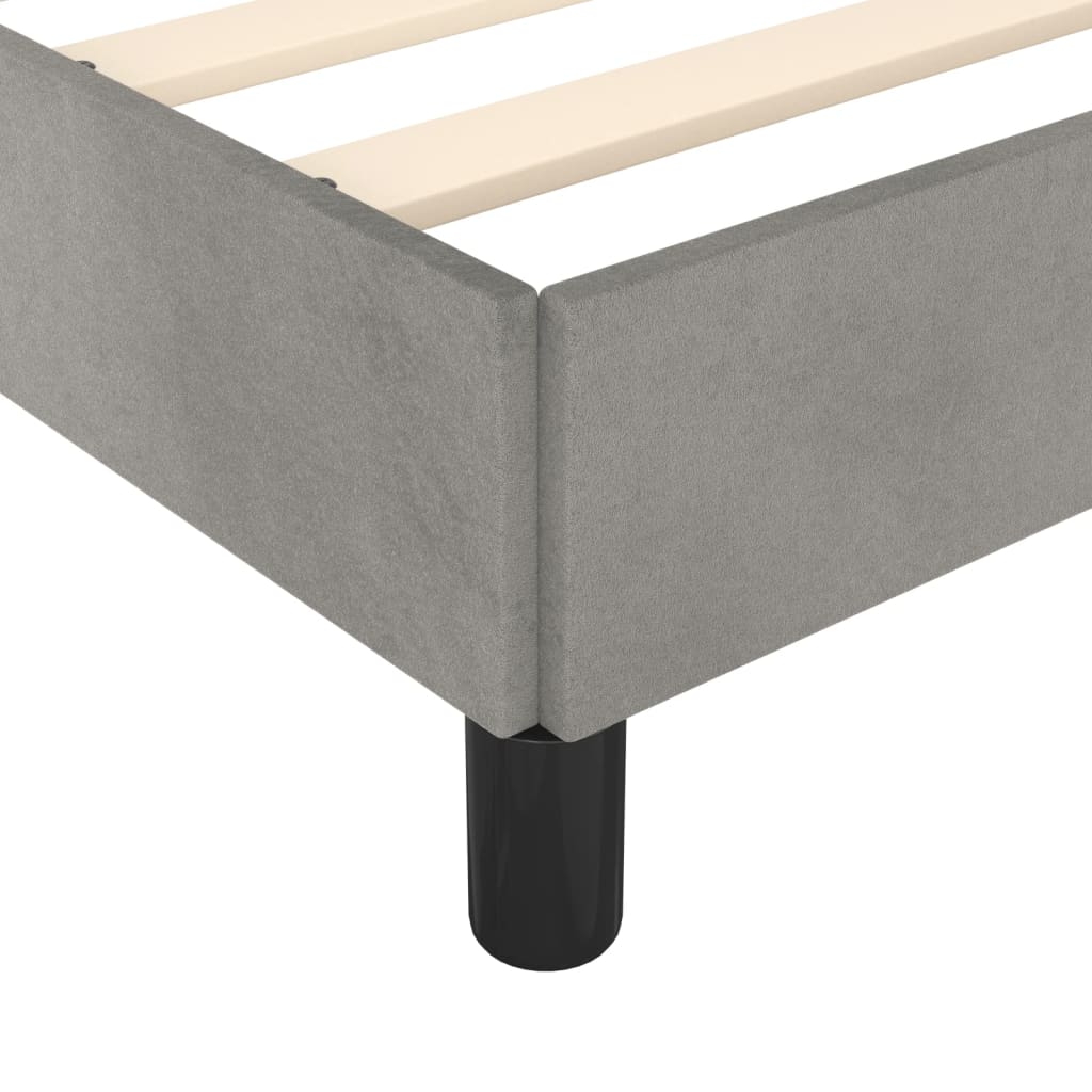 Bedframe zonder matras 120x190 cm fluweel lichtgrijs is nu te koop bij PeponiXL, paradijselijk wonen!