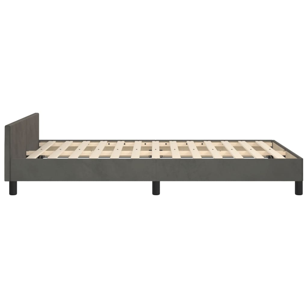 Bedframe zonder matras 120x190 cm fluweel donkergrijs is nu te koop bij PeponiXL, paradijselijk wonen!