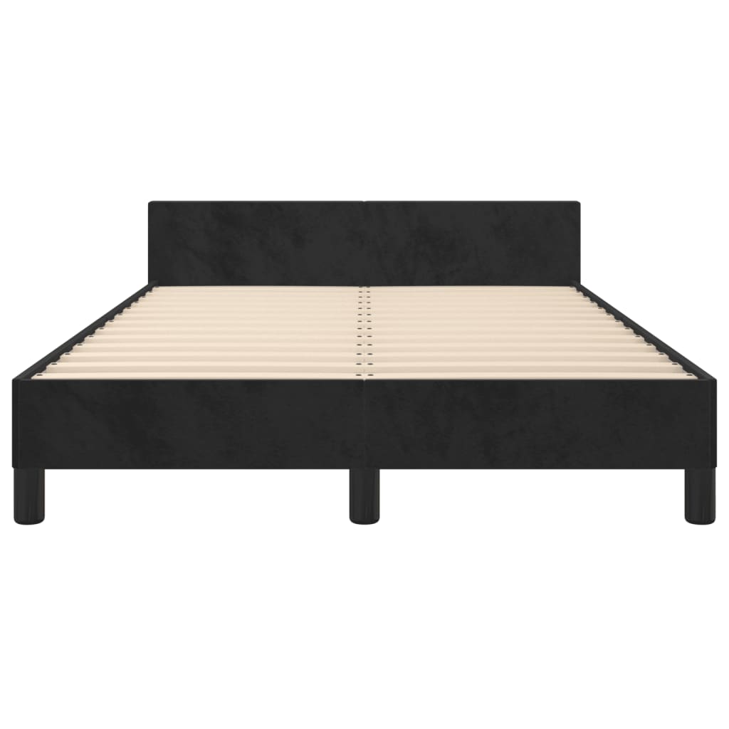 Bedframe zonder matras 120x190 cm fluweel zwart is nu te koop bij PeponiXL, paradijselijk wonen!