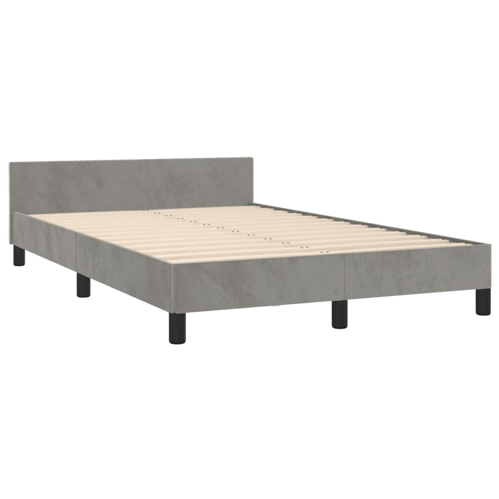 Bedframe zonder matras 120x190 cm fluweel lichtgrijs is nu te koop bij PeponiXL, paradijselijk wonen!
