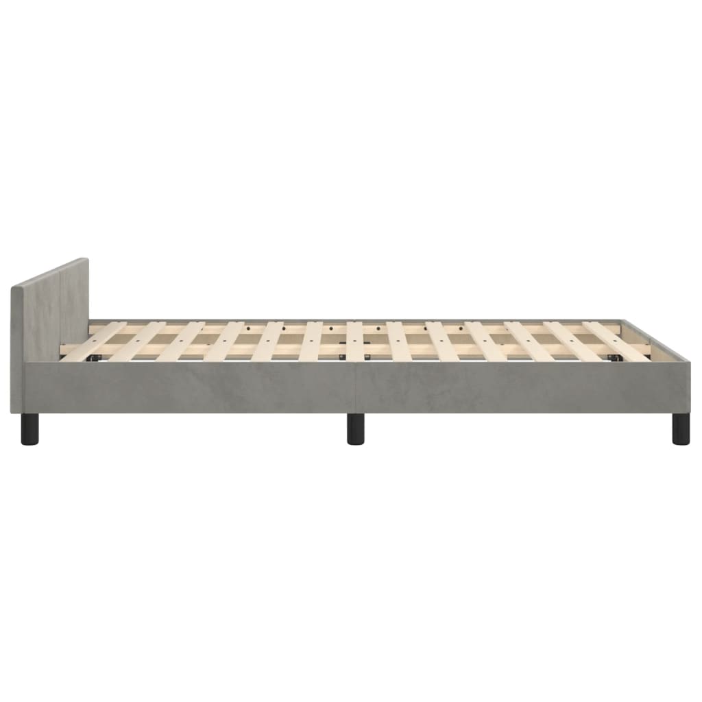 Bedframe zonder matras 120x190 cm fluweel lichtgrijs is nu te koop bij PeponiXL, paradijselijk wonen!