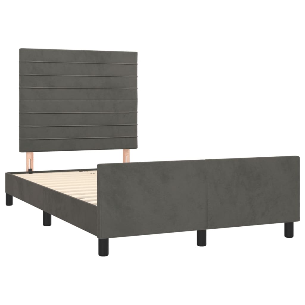 Bedframe zonder matras 120x190 cm fluweel donkergrijs is nu te koop bij PeponiXL, paradijselijk wonen!