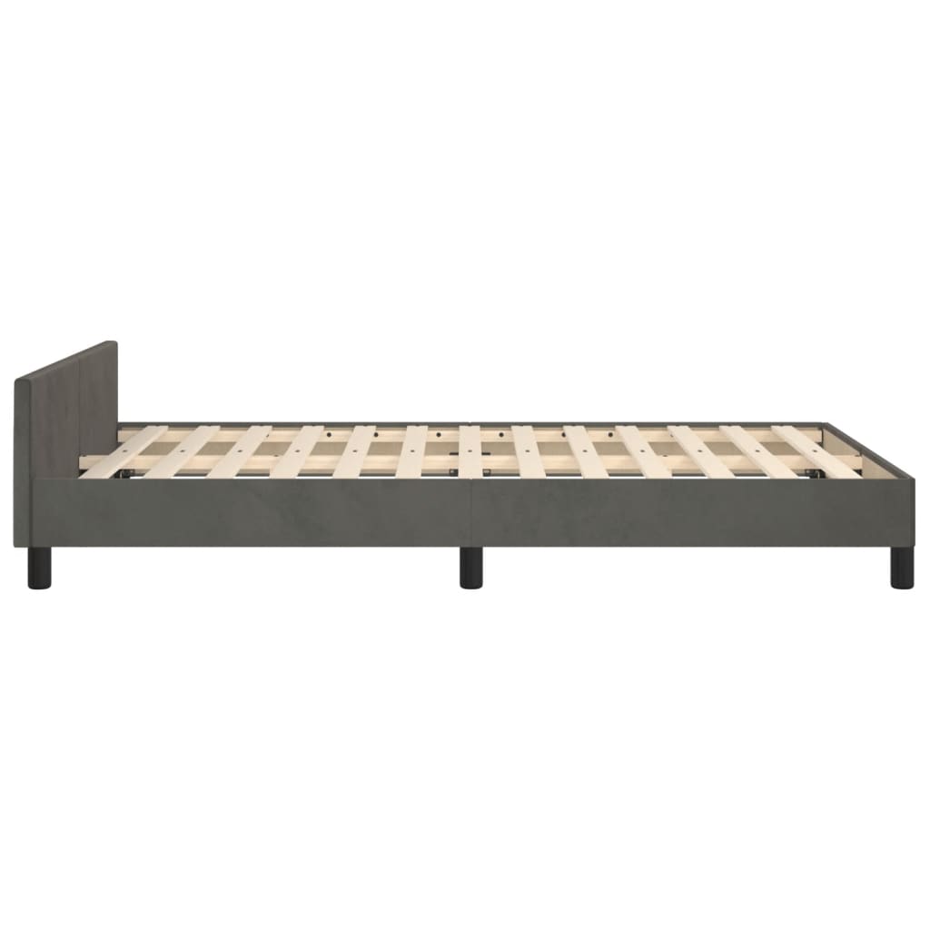 Bedframe zonder matras 120x190 cm fluweel donkergrijs is nu te koop bij PeponiXL, paradijselijk wonen!