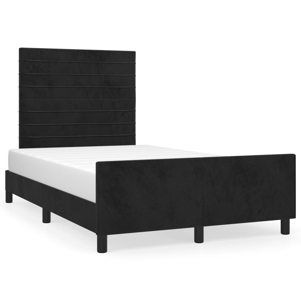 Bedframe zonder matras 120x190 cm fluweel zwart is nu te koop bij PeponiXL, paradijselijk wonen!