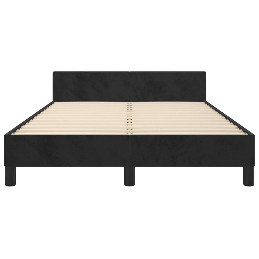 Bedframe zonder matras 120x190 cm fluweel zwart is nu te koop bij PeponiXL, paradijselijk wonen!