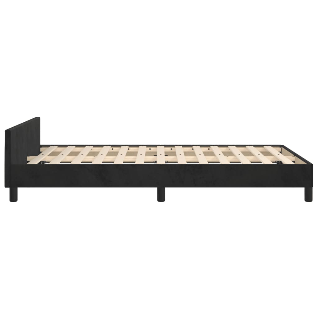 Bedframe zonder matras 120x190 cm fluweel zwart is nu te koop bij PeponiXL, paradijselijk wonen!