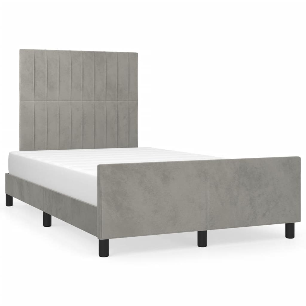 Bedframe zonder matras 120x190 cm fluweel lichtgrijs is nu te koop bij PeponiXL, paradijselijk wonen!