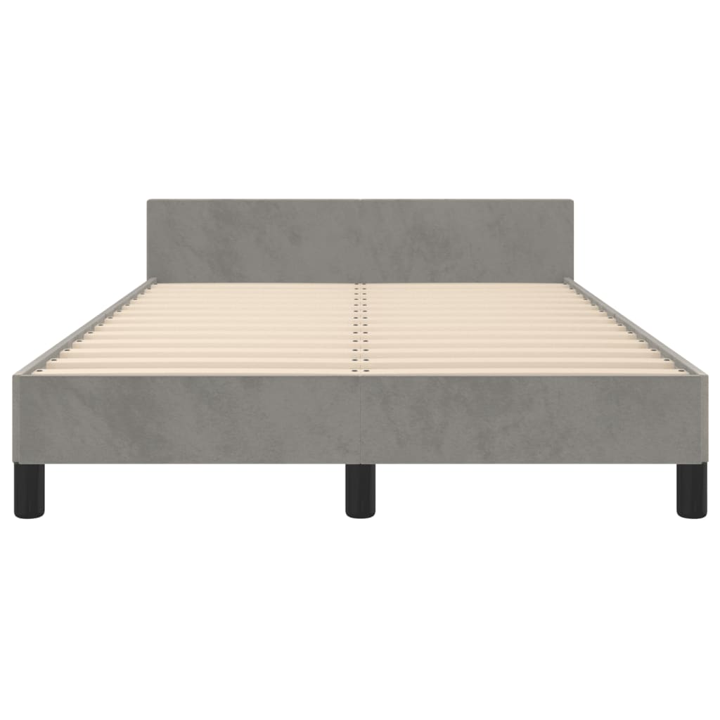 Bedframe zonder matras 120x190 cm fluweel lichtgrijs is nu te koop bij PeponiXL, paradijselijk wonen!