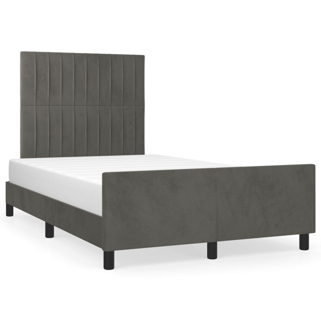 Bedframe zonder matras 120x190 cm fluweel donkergrijs is nu te koop bij PeponiXL, paradijselijk wonen!