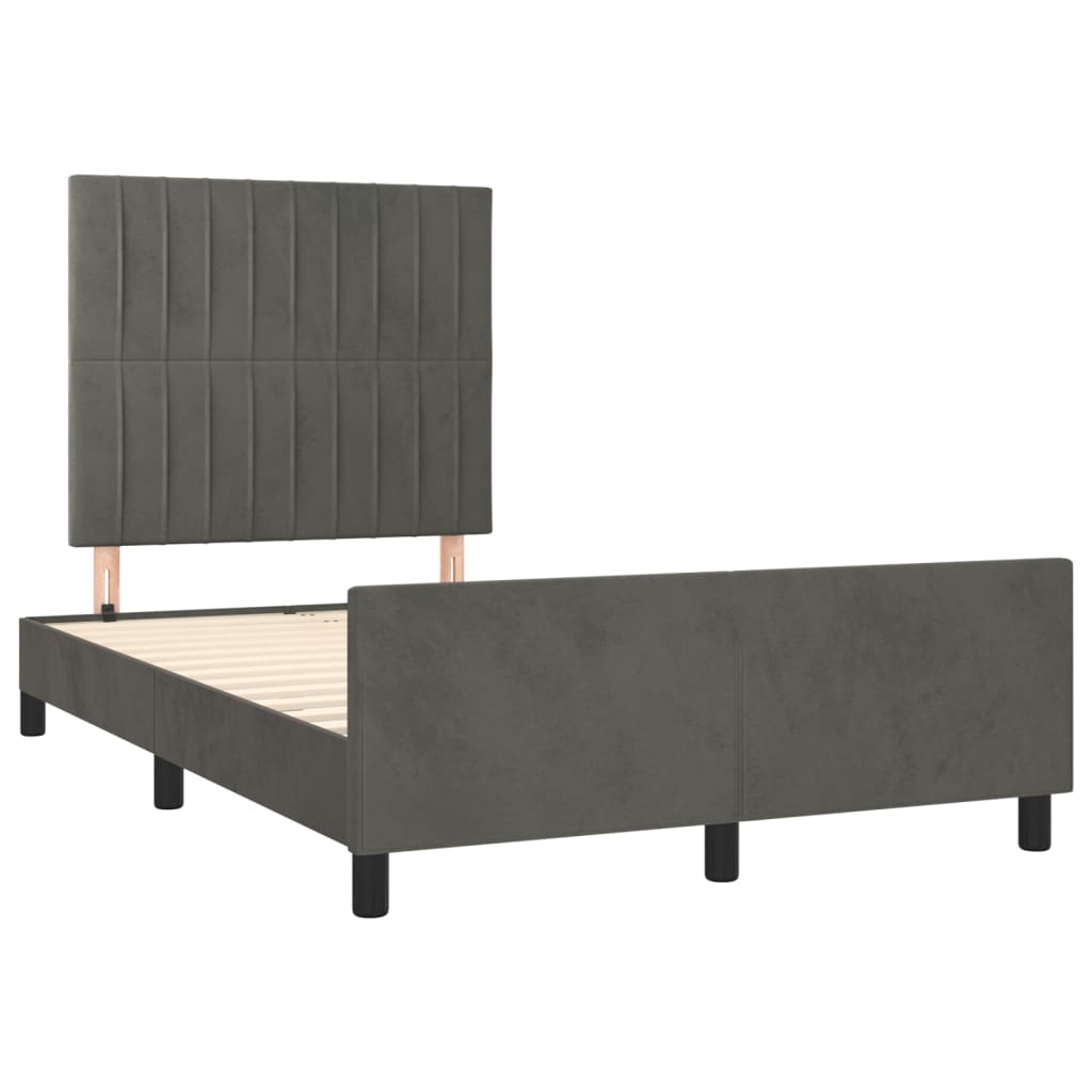 Bedframe zonder matras 120x190 cm fluweel donkergrijs is nu te koop bij PeponiXL, paradijselijk wonen!