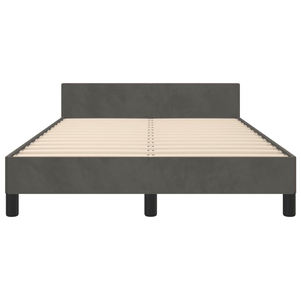 Bedframe zonder matras 120x190 cm fluweel donkergrijs is nu te koop bij PeponiXL, paradijselijk wonen!