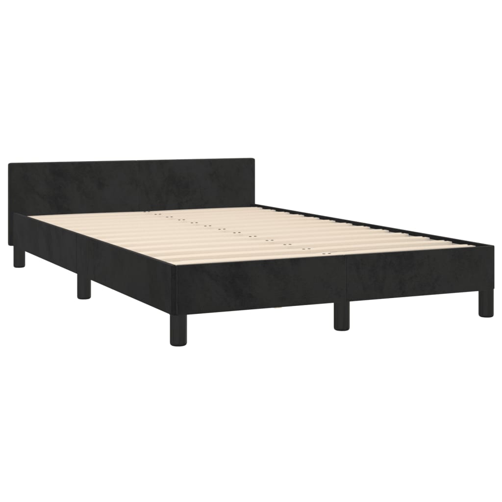 Bedframe zonder matras 120x190 cm fluweel zwart is nu te koop bij PeponiXL, paradijselijk wonen!