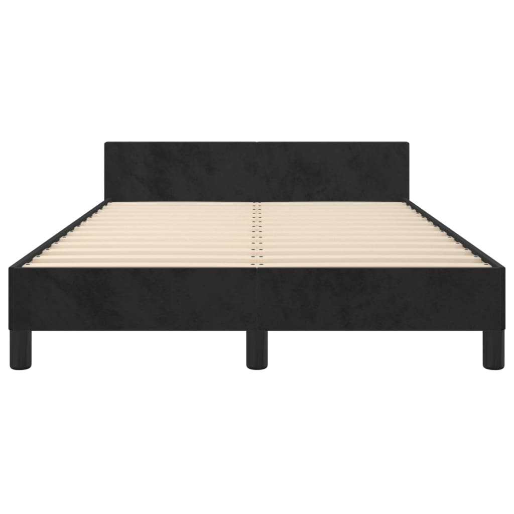 Bedframe zonder matras 120x190 cm fluweel zwart is nu te koop bij PeponiXL, paradijselijk wonen!