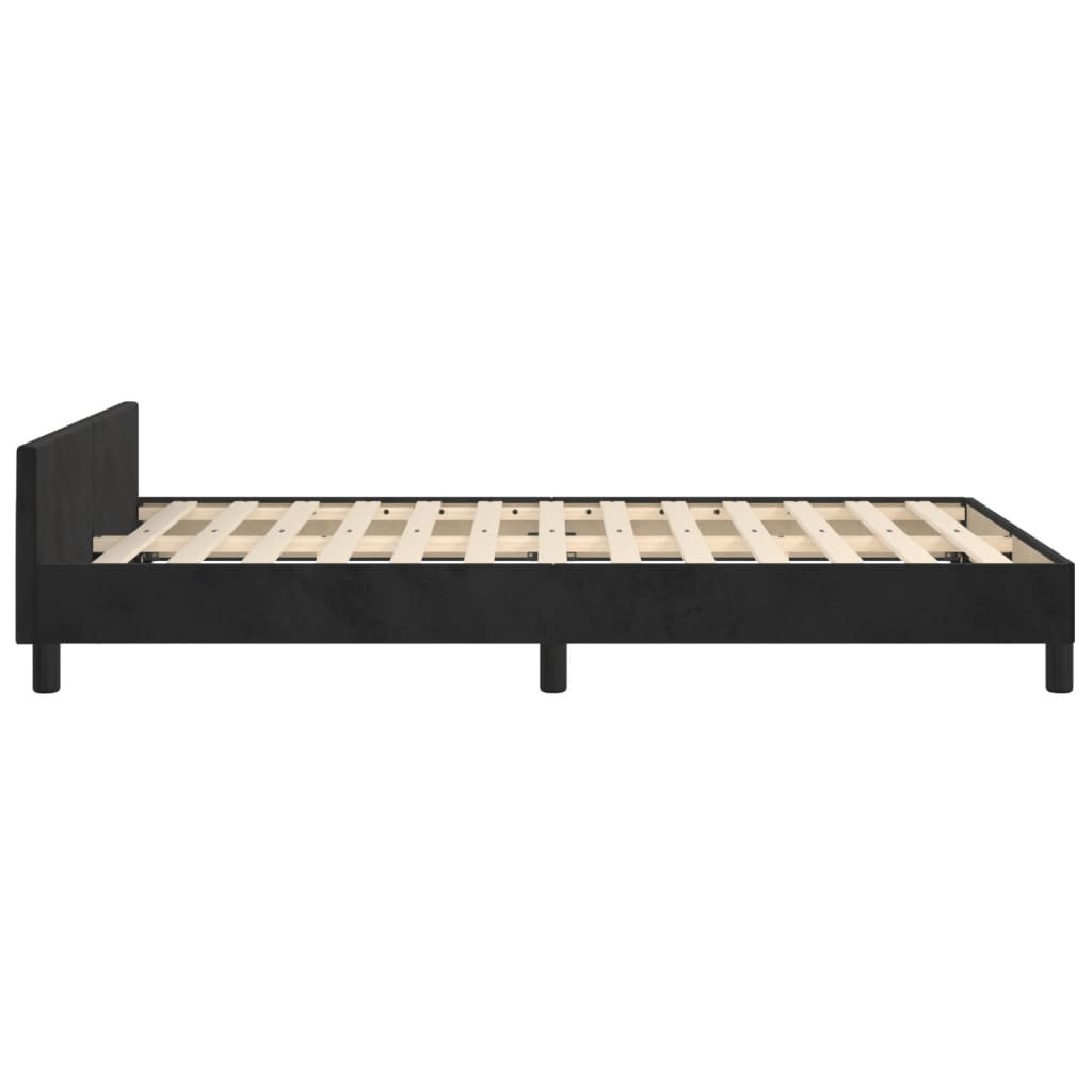 Bedframe zonder matras 120x190 cm fluweel zwart is nu te koop bij PeponiXL, paradijselijk wonen!