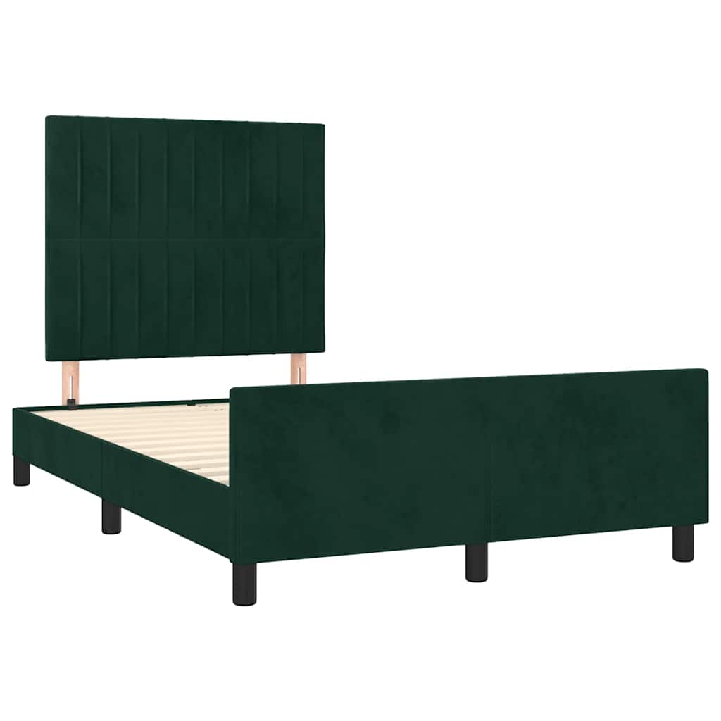 Bedframe zonder matras 120x190 cm fluweel donkergroen is nu te koop bij PeponiXL, paradijselijk wonen!