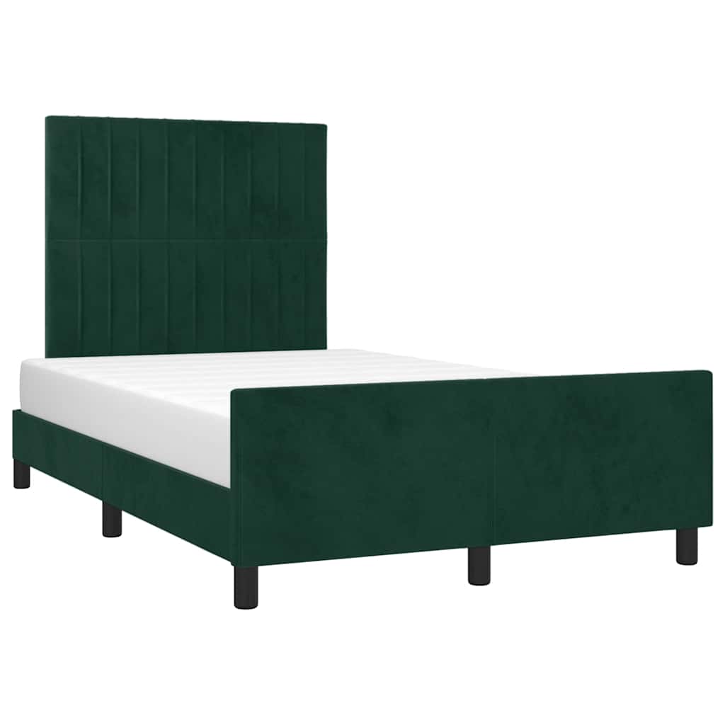 Bedframe zonder matras 120x190 cm fluweel donkergroen is nu te koop bij PeponiXL, paradijselijk wonen!