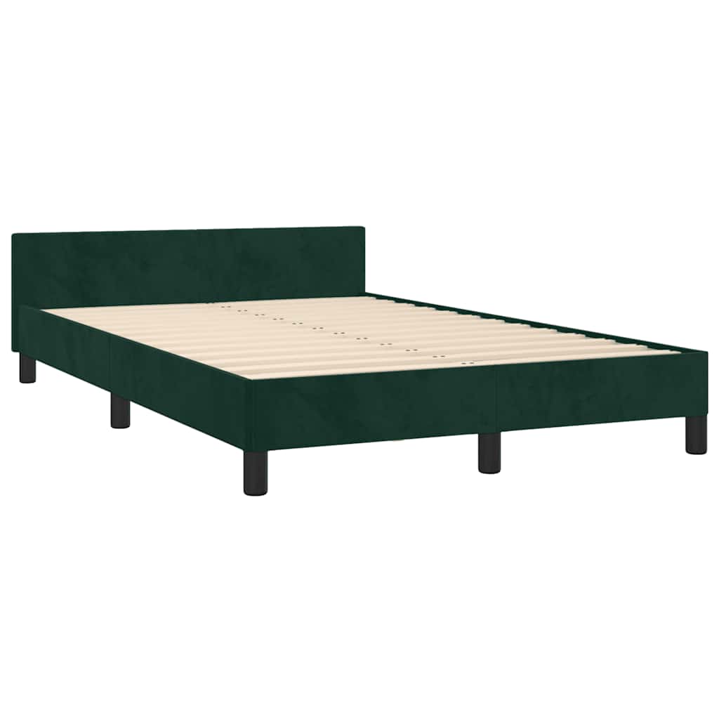 Bedframe zonder matras 120x190 cm fluweel donkergroen is nu te koop bij PeponiXL, paradijselijk wonen!